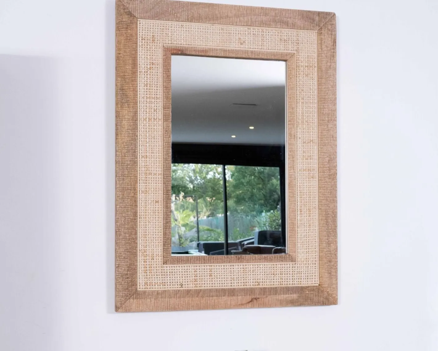 Discount Miroir cadre bois et cannage style rétro romantique "Legacy" Miroir Et Psyché|Décoration