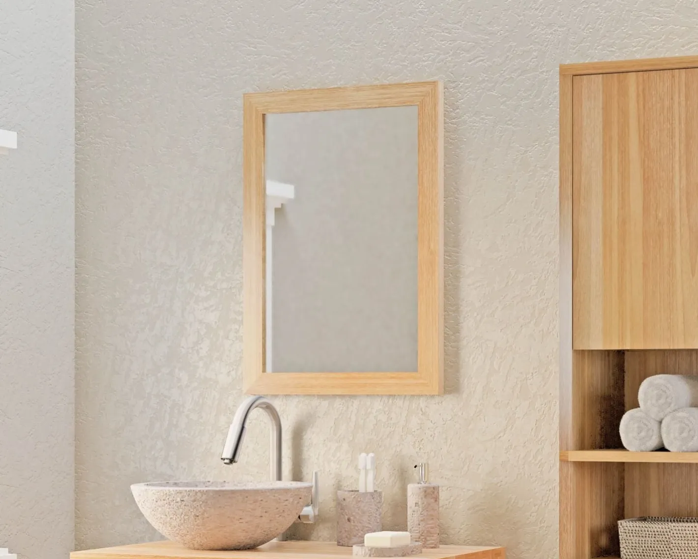 Online Miroir rectangulaire cadre en teck 50x70 cm Miroir Et Psyché|Décoration