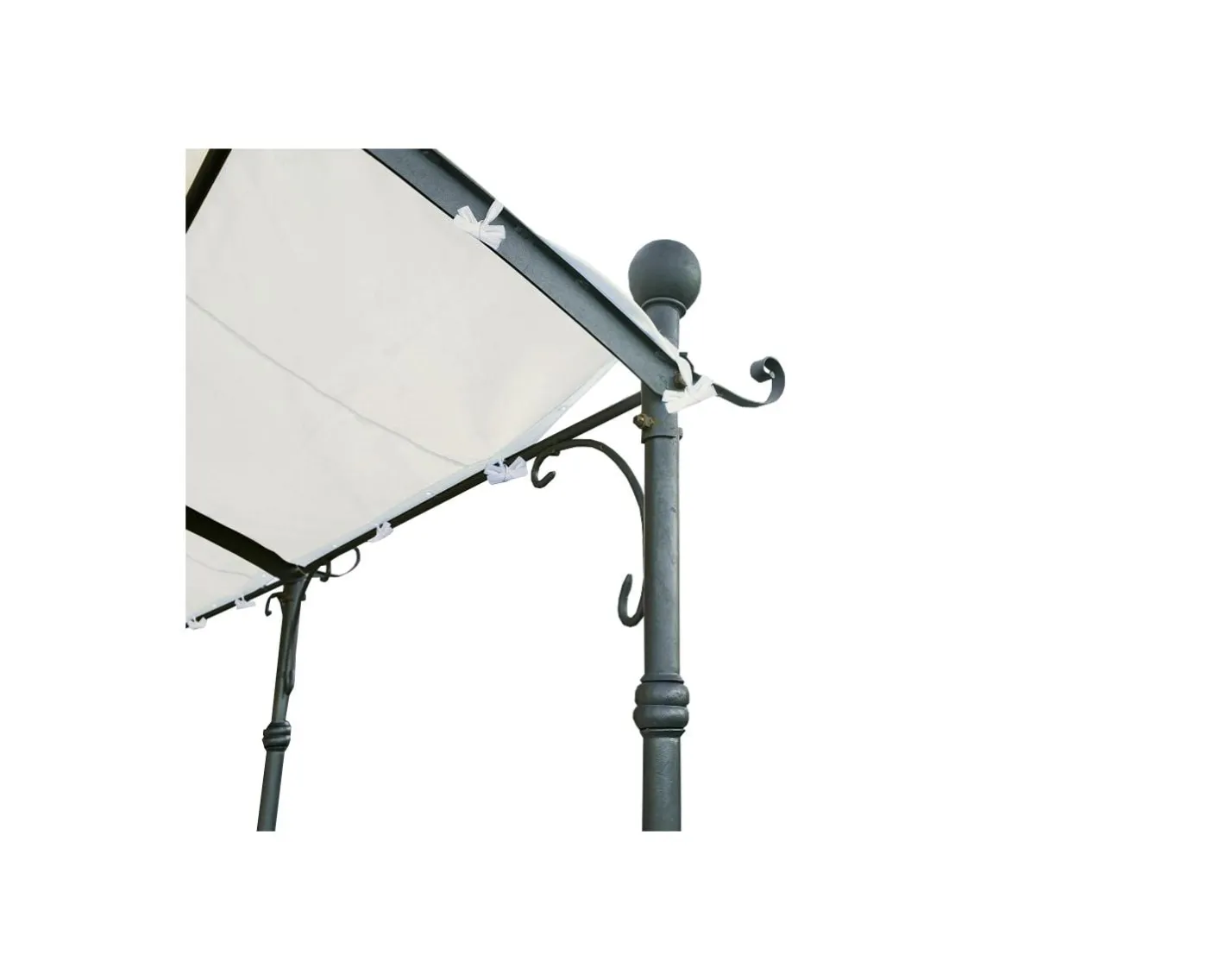 Hot Pergola 6 pieds en métal et toit arrondi "Gardénia" 3m60 x 3m Décoration