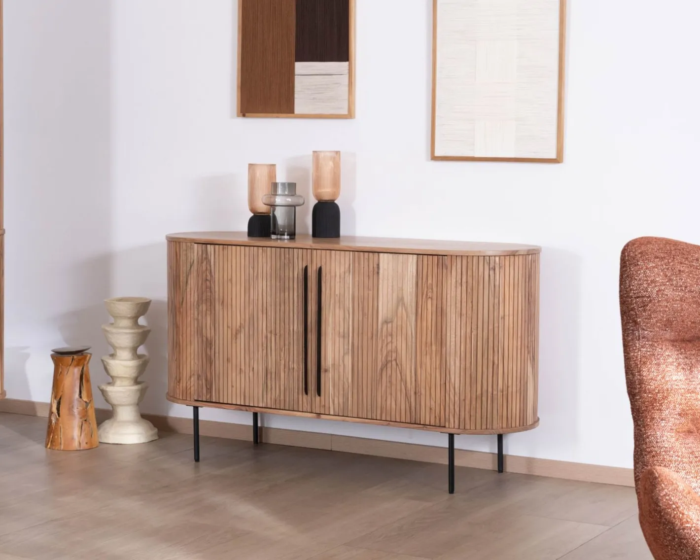 Outlet Petit buffet 145 cm en acacia esprit rétro "Bopee" Buffet Et Bahut