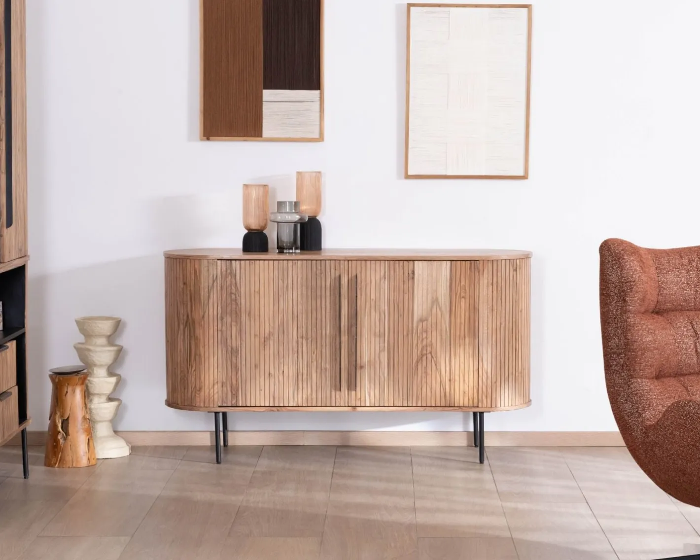 Outlet Petit buffet 145 cm en acacia esprit rétro "Bopee" Buffet Et Bahut