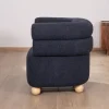 Petite chauffeuse enveloppante en tissu bleu foncé "Wala" Fauteuil