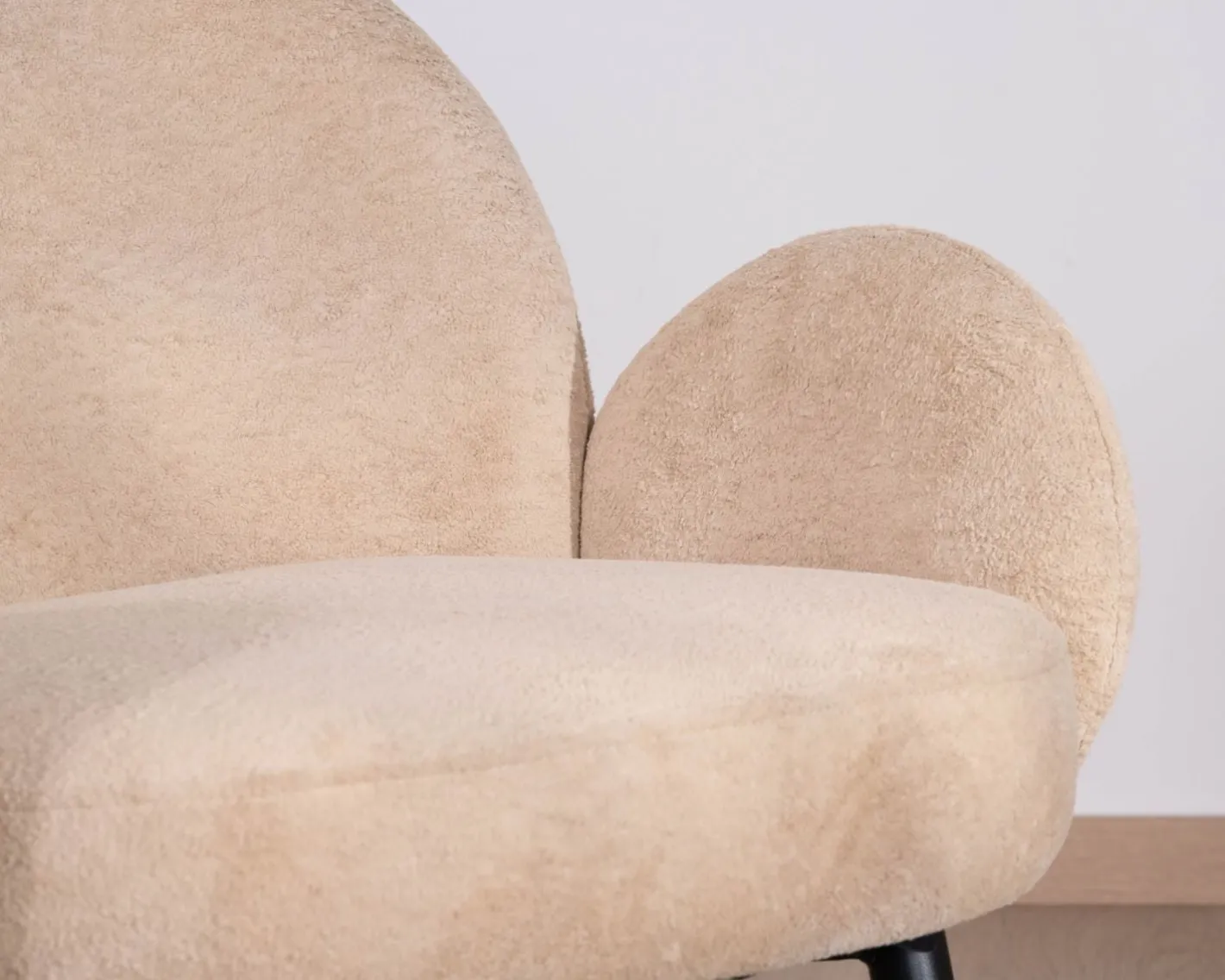 Best Petit fauteuil esprit scandinave en tissu duveteux beige "Luno" Fauteuil