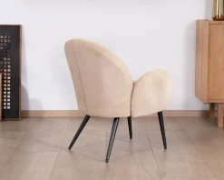 Best Petit fauteuil esprit scandinave en tissu duveteux beige