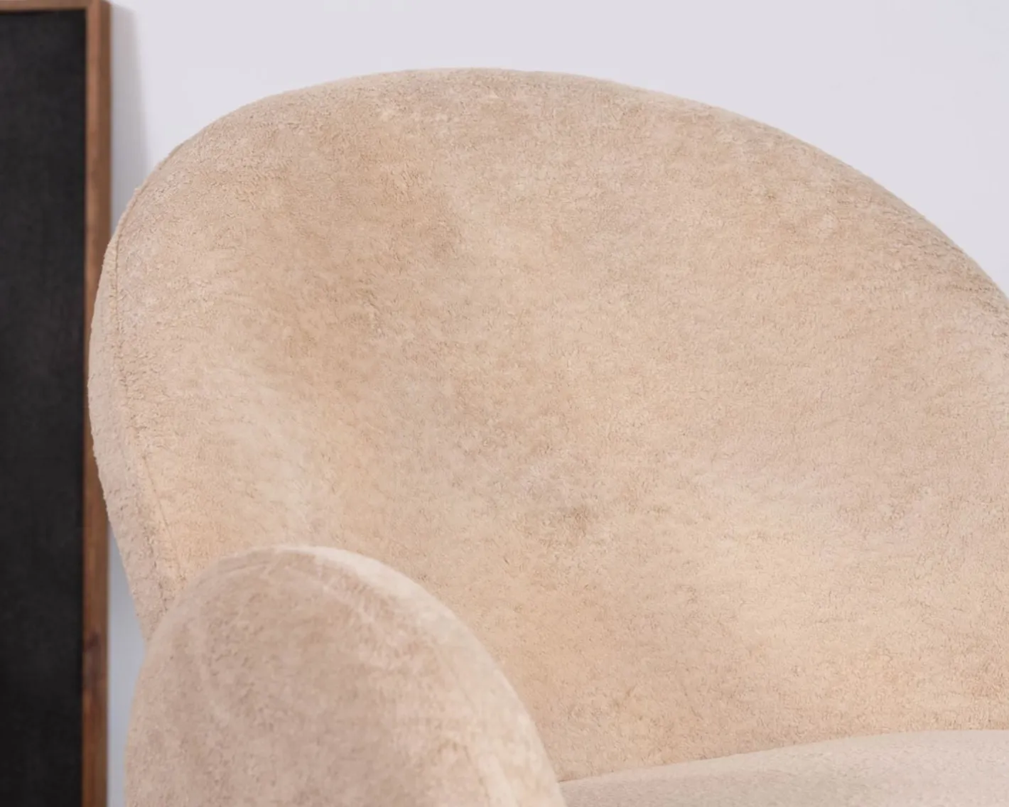 Best Petit fauteuil esprit scandinave en tissu duveteux beige "Luno" Fauteuil