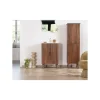Sale Petit meuble sous vasque en manguier foncé "Malova" 60 cm esprit rétro chic Meuble Sous Vasque