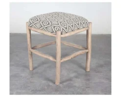 Outlet Pouf carré en tissu "Clothaire" Meuble D'Entrée