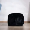 Hot Pouf carré en velours côtelé anthracite "Lizard" esprit cosy chic Décoration