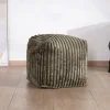 Hot Pouf cubique en velours côtelé kaki "Lizard" Décoration