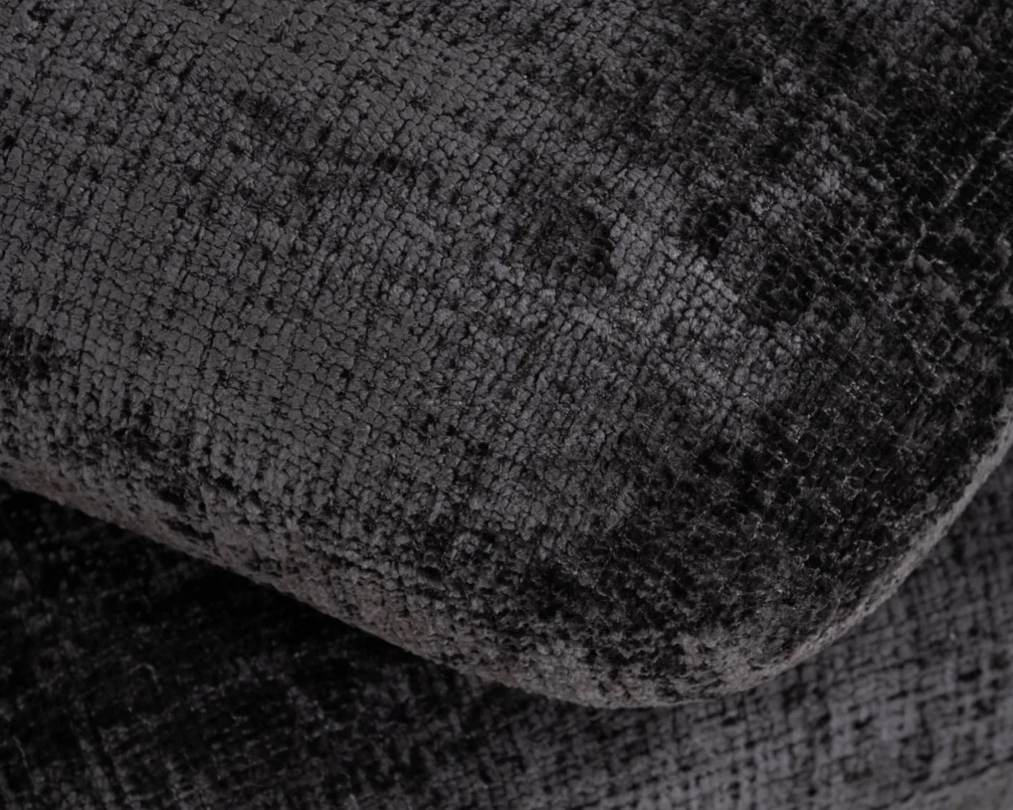 Pouf « Flow » tournant à trois niveaux en tissu tramé gris anthracite au toucher doux Décoration