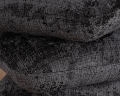 Pouf « Flow » tournant à trois niveaux en tissu tramé gris anthracite au toucher doux Décoration