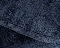Hot Pouf moderne pivotant « Flow » en tissu tramé bleu nuit finition satinée forme organique Décoration