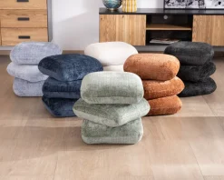Best Pouf 3 niveaux pivotants design organique en tissu tramé cuivré « Flow » esprit rétro chic Décoration