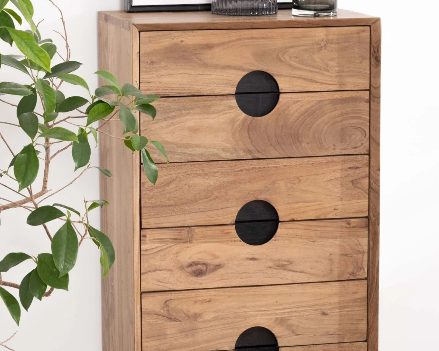Rangement vertical en acacia 6 tiroirs "Spot" Rangement|Commode