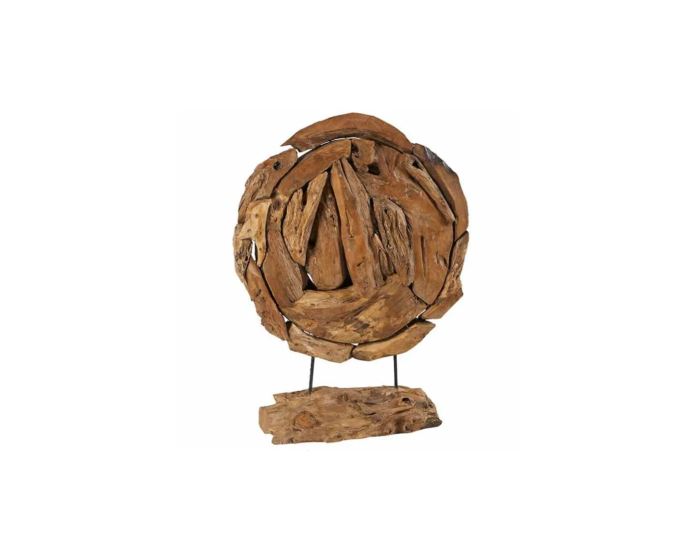 Outlet Sculpture déco ronde en racine teck massif "Bois" Bout De Canapé|Décoration