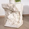 Sale Sellette design minéral naturel "Tinos" en oxyde de magnésium Bout De Canapé|Table D'Appoint