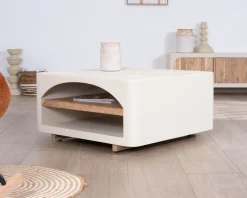 Online Table basse carrée design organique aspect béton sablé