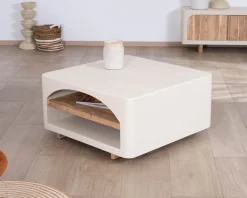 Online Table basse carrée design organique aspect béton sablé