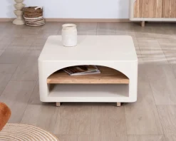 Online Table basse carrée design organique aspect béton sablé