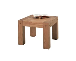 Outlet Table basse carrée en chêne massif huilé "Lodge Casita" 60x60cm Table Basse Carrée