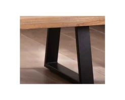 Best Table basse design plateau naturel pieds trapèzes en métal « Caractère » Table Basse Rectangulaire
