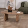 Discount Table basse design épuré en manguier "Naura" Table Basse Ovale Ou Ronde