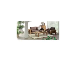Best Table basse double plateau en chêne massif huilé "Lodge Casita" 120cm Table Basse Rectangulaire