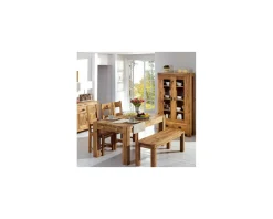 Best Table basse double plateau en chêne massif huilé "Lodge Casita" 120cm Table Basse Rectangulaire