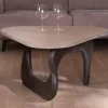 Outlet Table basse en manguier massif plateau triangulaire "Pop Vintage" Table Basse Ovale Ou Ronde