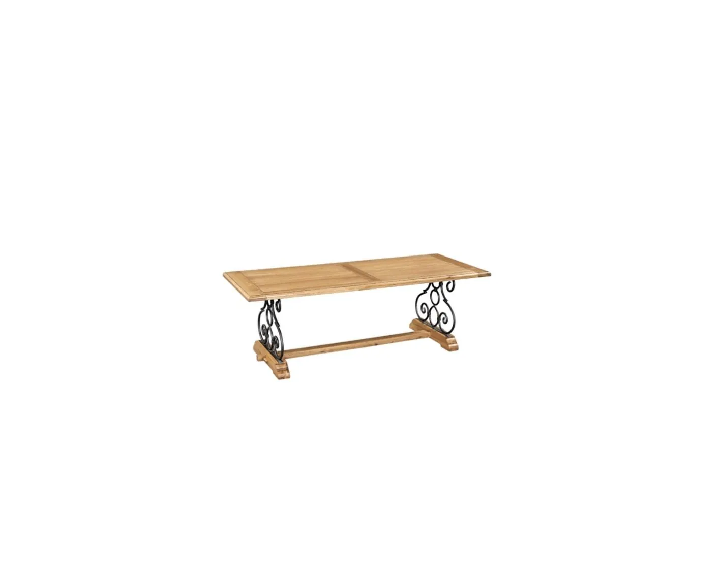 Sale Table basse fer forgé chêne massif "Antique" Table Basse Rectangulaire
