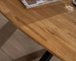 New Table basse forme bateau en teck naturel