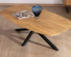 New Table basse forme bateau en teck naturel