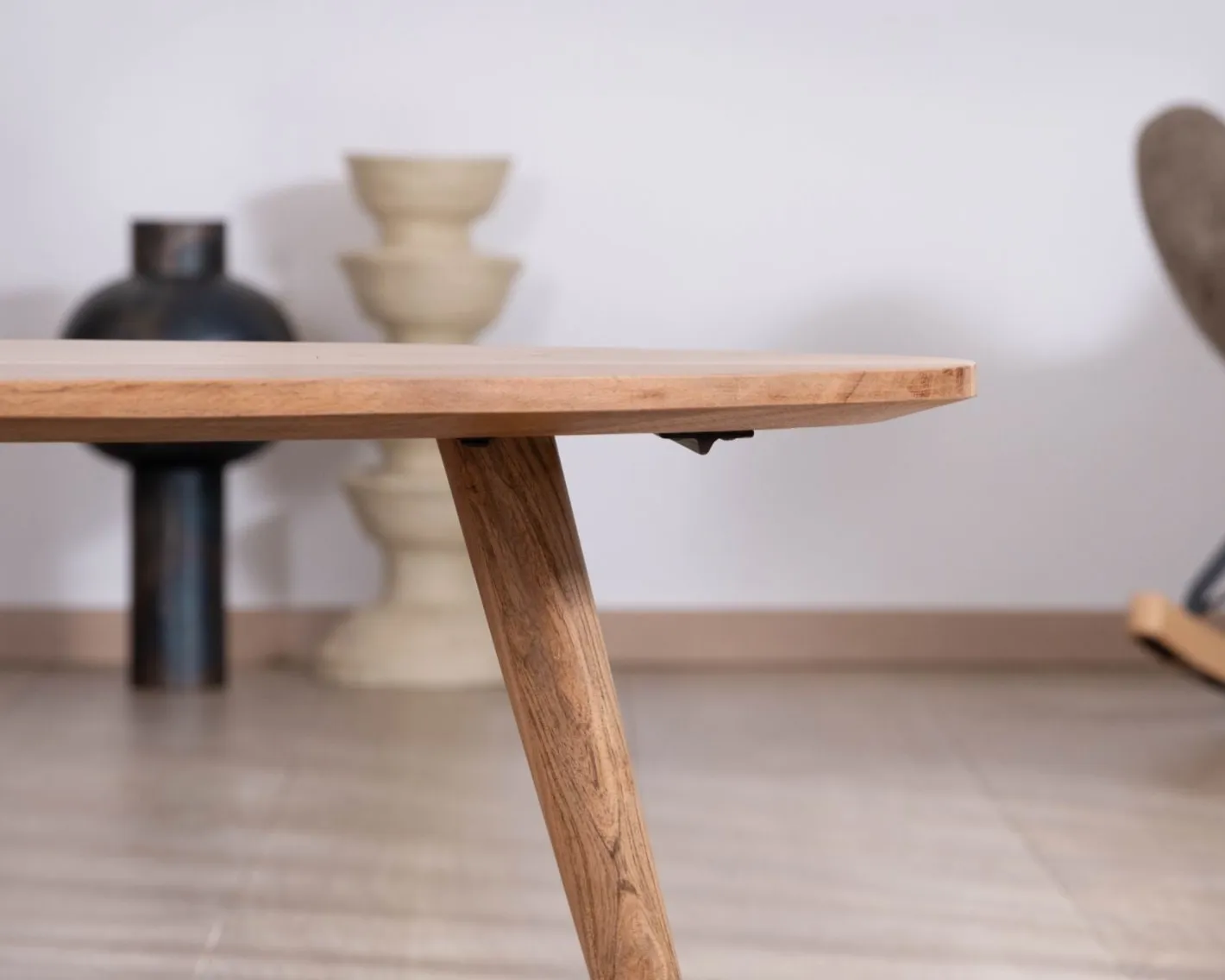Best Table basse forme bateau style scandinave "Voluto" 110 cm en acacia massif Table Basse Rectangulaire