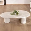 Best Table basse forme organique en micro-ciment teinté crème "Naura" Table Basse Ovale Ou Ronde
