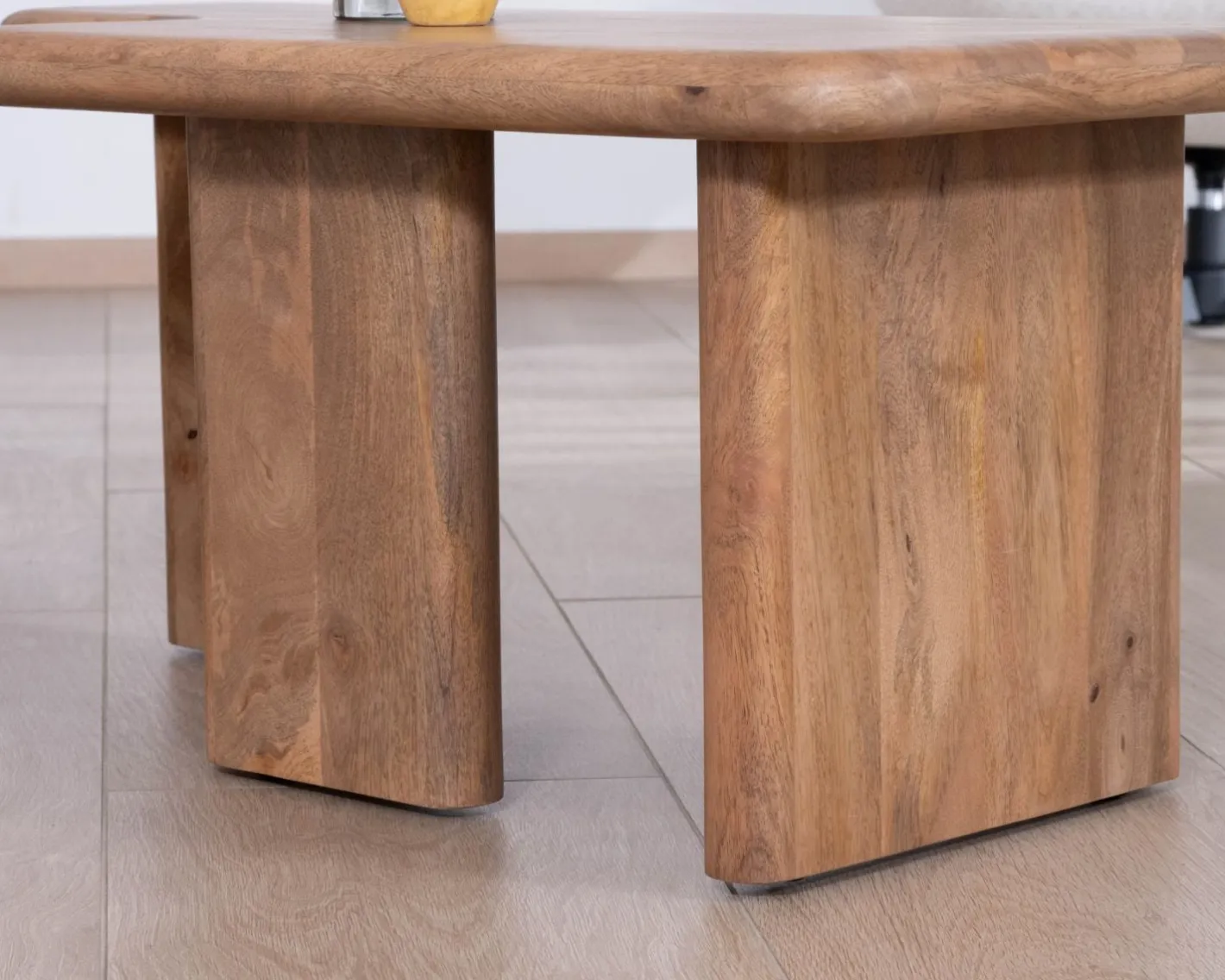 Table basse modulable en manguier "Naura" esprit organique Table Basse Rectangulaire