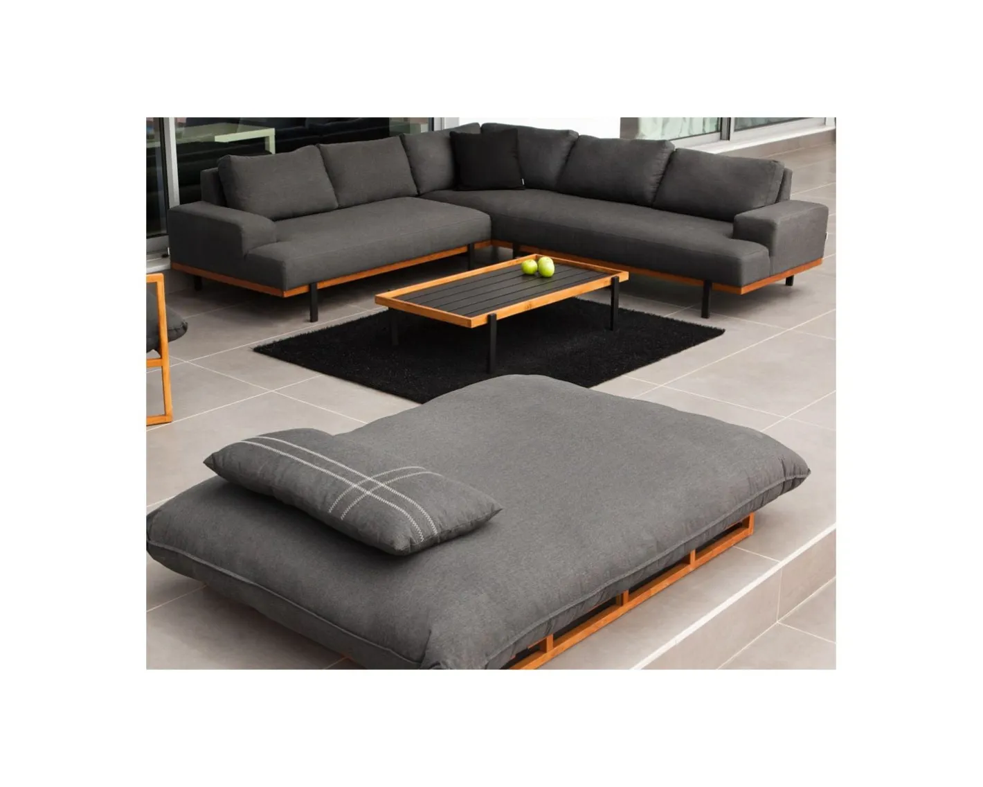 New Table basse outdoor en teck et aluminium "Maluku Island" Table Basse Rectangulaire