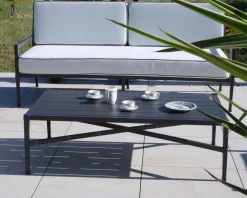 Sale Table basse rectangulaire style classique chic en aluminium "Chambord" Table Basse Rectangulaire