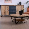 Online Table basse ronde avec double plateau bois "Andy" diam. 100cm Table Basse Ovale Ou Ronde