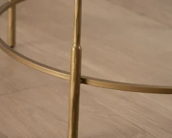 Online Table basse ronde 90 cm en laiton doré et plateau verre