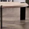 Outlet Table basse ronde design en acacia et 3 pieds métal noir "Shelley" Table D'Appoint|Table Basse Ovale Ou Ronde