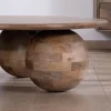 Discount Table basse ronde design épuré et organique en manguier massif "Oxyma" Table Basse Ovale Ou Ronde