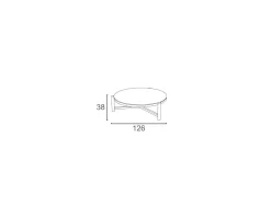 Clearance Table basse ronde en céramique et aluminium, diam. 126 