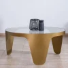 Table basse ronde laiton antique et verre "Gilt Antique" Table Basse Ovale Ou Ronde