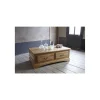New Table basse 2 tiroirs chêne massif "Antique" Table Basse Rectangulaire