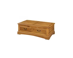 New Table basse 2 tiroirs chêne massif "Antique" Table Basse Rectangulaire
