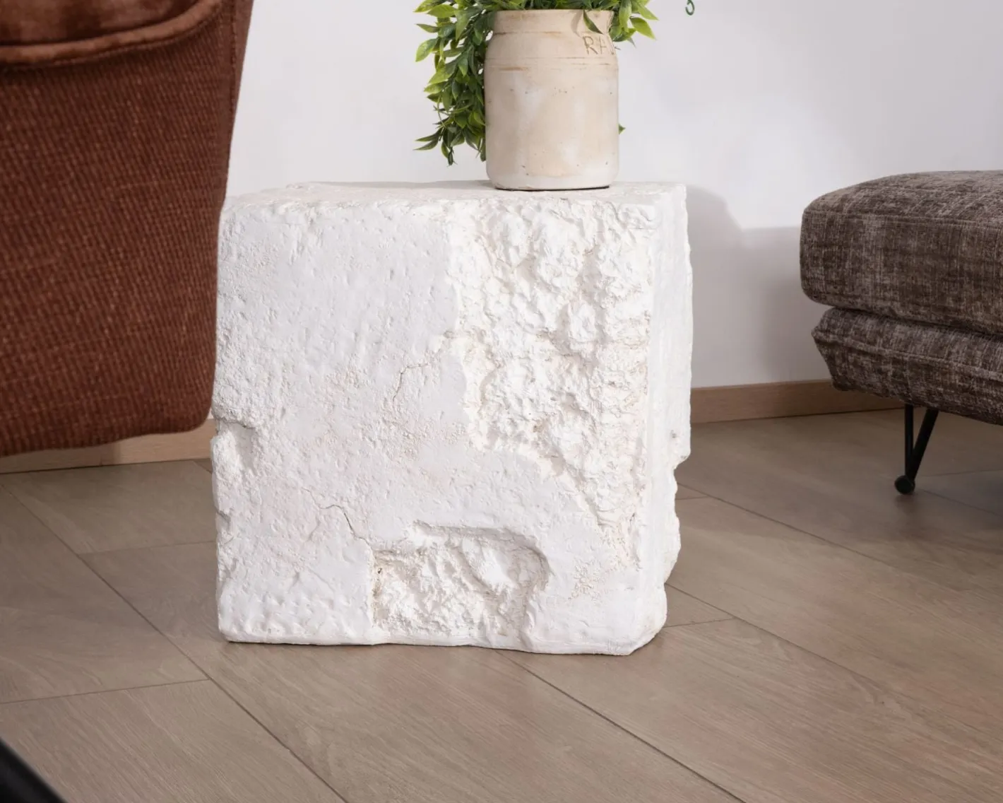 Online Table d'appoint design cube en oxyde de magnésium "Ios" Bout De Canapé|Sellette