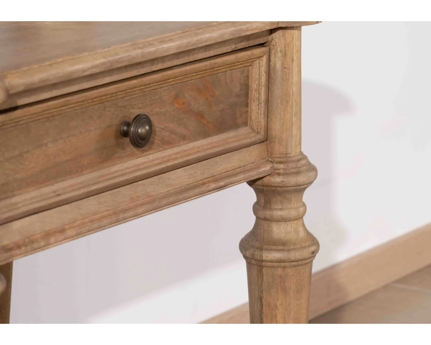 Outlet Table de chevet en manguier naturel massif style classique "Legacy" Bout De Canapé|Table D'Appoint