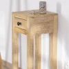 Clearance Table de chevet haute ou sellette avec 1 tiroir "Manoha" en manguier H 70 cm Bout De Canapé|Table D'Appoint