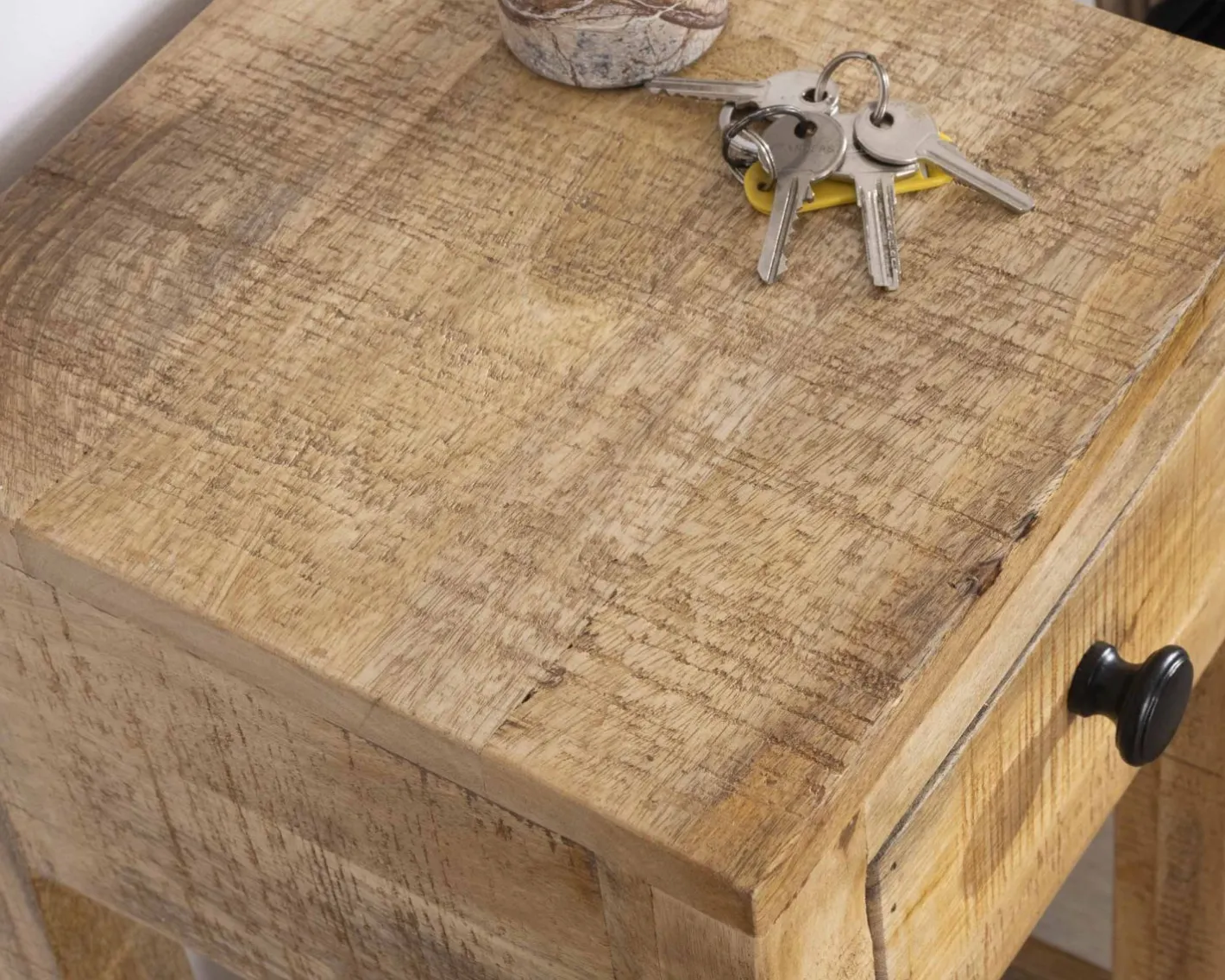 Clearance Table de chevet haute ou sellette avec 1 tiroir "Manoha" en manguier H 70 cm Bout De Canapé|Table D'Appoint