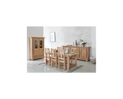 Outlet Table de ferme chêne massif 210 cm "Artisan" Table À Manger Rectangulaire